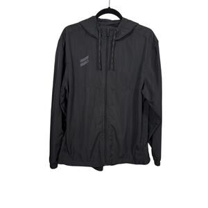 Hurley Windbreaker Jacket Mens Medium Black Exist Collection Full Zip Hooded